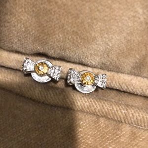 Authentic Henri Bendel Crystal Bow Earrings